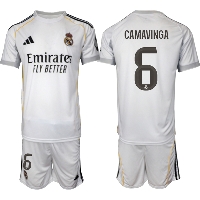 Men 2025-2026 Club Real Madrid home white #6 Soccer Jersey 01